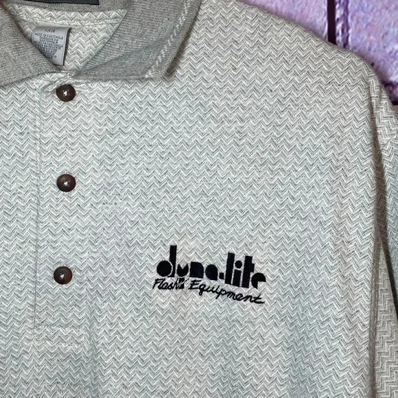 Page & Tuttle Men's Large Grey Polo Shirt Quarter Button Up - Picture 2 of 6